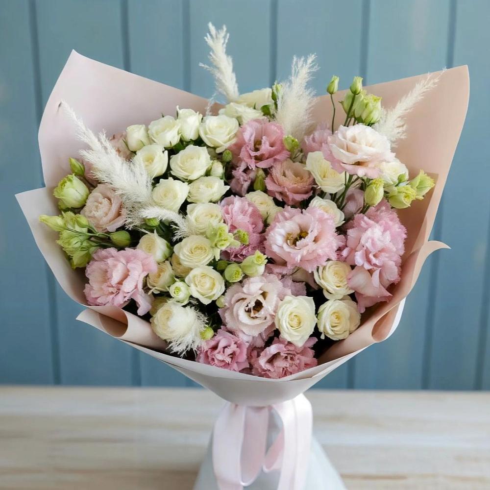 Букет цветов из: Альстромерии и Розы в Тайдаково