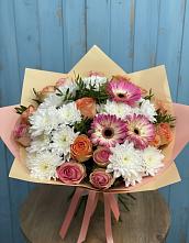 Букет цветов из:  Розы, Герберы и Хризантемы #REPLACE_PRED# Тайдаково