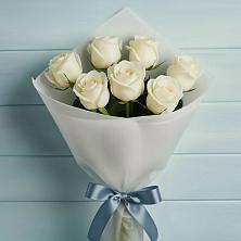 Букет 7 Белых роз Эдлесс Лав в Тайдаково
