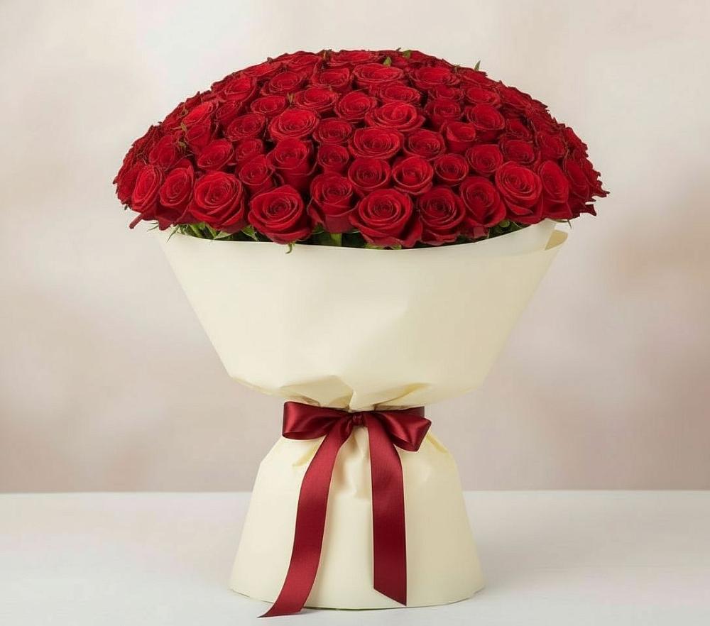 Букет 101 Красная роза Милано в Тайдаково