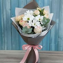 Букет цветов из:  Хризантемы и Розы в Тайдаково