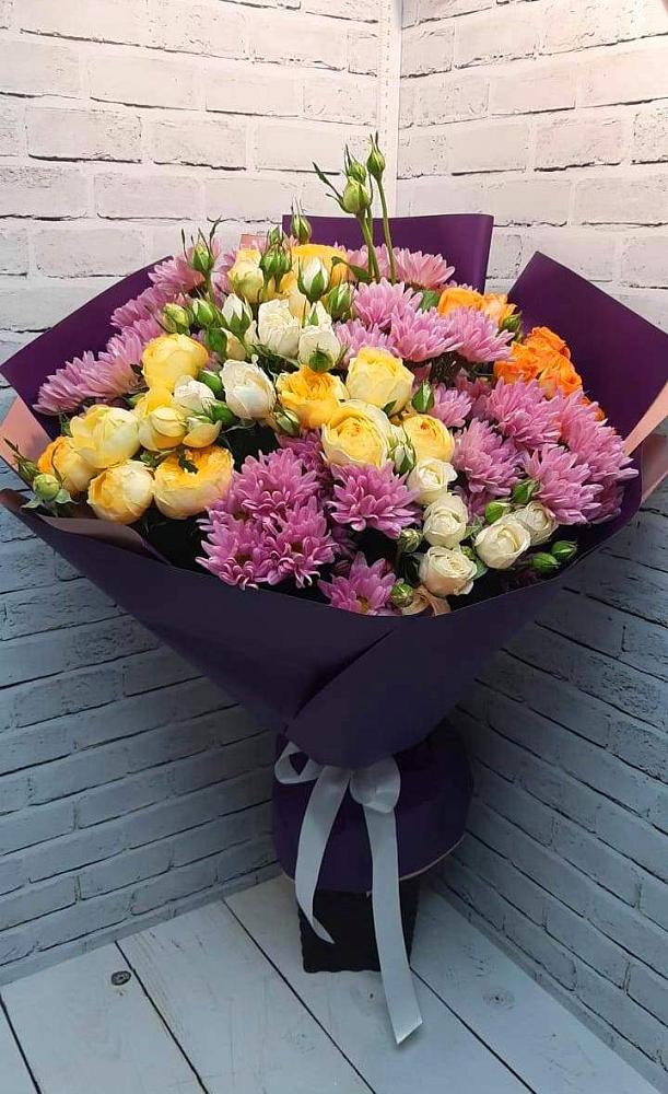 Букет цветов из: Хризантемы и Розы в Тайдаково