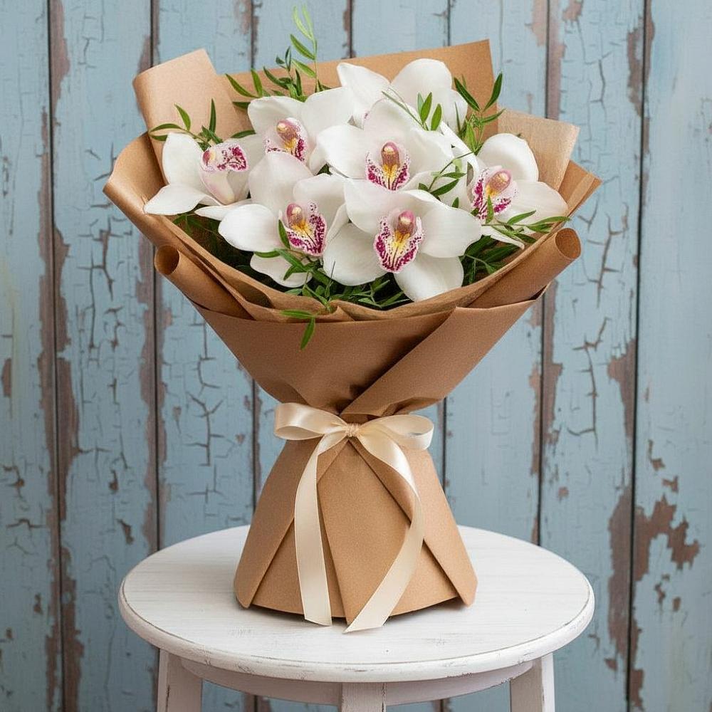 Букет цветов из: Орхидеи и Розы в Тайдаково