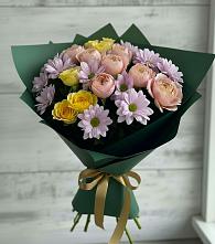 Букет цветов из:  Хризантемы и Розы #REPLACE_PRED# Тайдаково