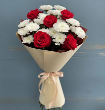 Букет цветов из:  Розы и Хризантемы в Тайдаково