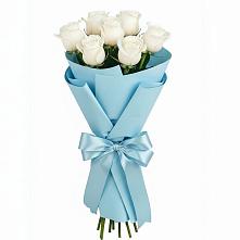 Букет 7 белых роз Проуд в Тайдаково