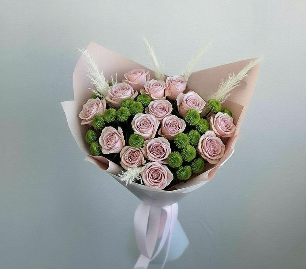 Букет цветов из: Розы и Хризантемы в Тайдаково