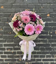 Букет цветов из:  Герберы и Хризантемы в Тайдаково