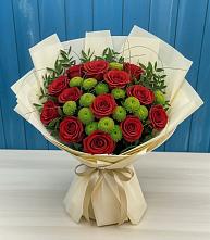 Букет цветов из:  Розы и Хризантемы в Тайдаково