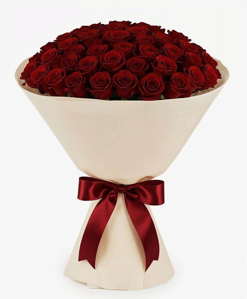 Букет 101 Бордовая роза Блэк Бакарра в Тайдаково