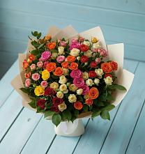 Букет Микс из разноцветных кустовых роз #REPLACE_PRED# Тайдаково